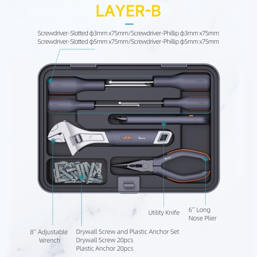 Multifunctional Home & Auto & Woodworkers Repair Tool Kit Customizable General Household Tool Kit Perfect for Homeowner Diyer Handyman