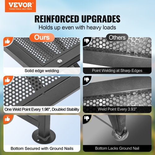 VEVOR 51x23 inch Goat & Sheep Stand, Metal Livestock Milking and Shearing Stand 21" to 33" Adjustable Height, with Headpiece and Nose Loop, 500lbs
