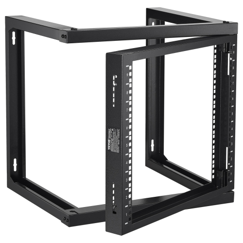 VEVOR  9U Wall Mount Rack, 150 Lbs Max Load Capacity, Open Frame Server Network Rack \w Cage Nuts Screws, Carbon Steel 20.9 X 17.7 X 20.5" for 19" Av