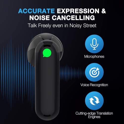 Translator device, earphone simultaneous translation, translator earplugs, with 40 languages, instant translator, fast response and revolutionary