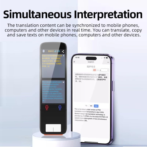 Stylet de lecture de traduction à numérisation par IA, dispositif de traduction de langue sans Wi-Fi, traducteur vocal instantané, interprétation