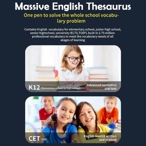 Stylo de lecture de numérisation, 2024 nouvelles langues mises à jour en 134 traducteur avec écran tactile 3.69 po, lecteur de stylo de