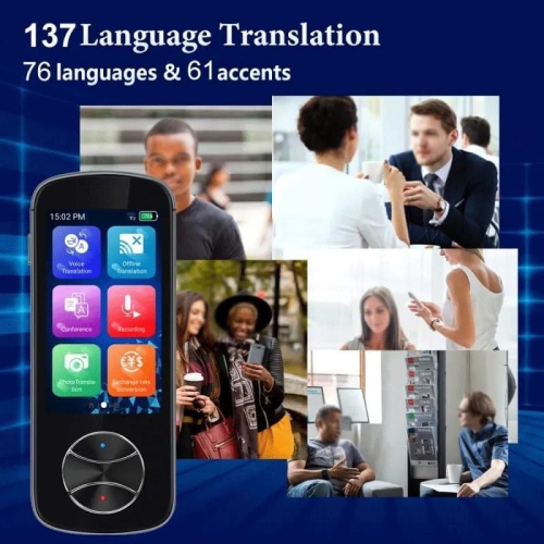 Multi-language two-way real-time offline recording and photo translation portable translation pen - black
