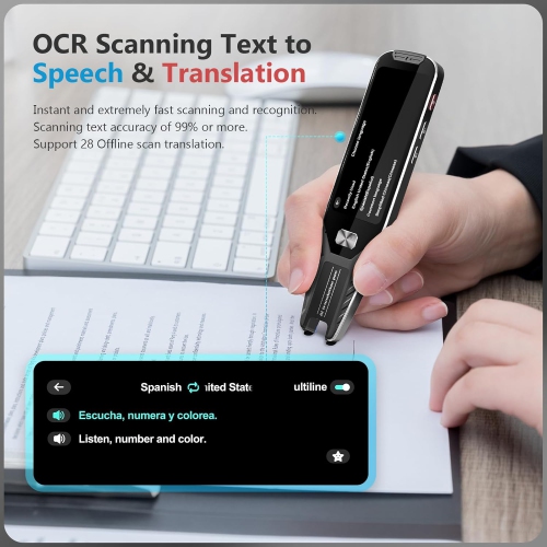 Stylo traducteur pour enfants | Outil d'apprentissage Dyslexia avec OCR et traduction vocale/image hors ligne | Notre traducteur de langue prend en