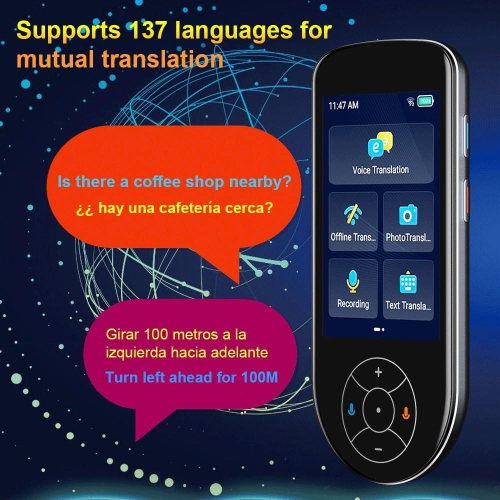 Traducteur multilingue Bouton tactile Enregistrement photo Stylo de traduction