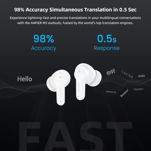 M3 Offline AI Translator Earbuds Support 144 Languages and Accents Translation Portable Translation Device AI Translation Earbuds