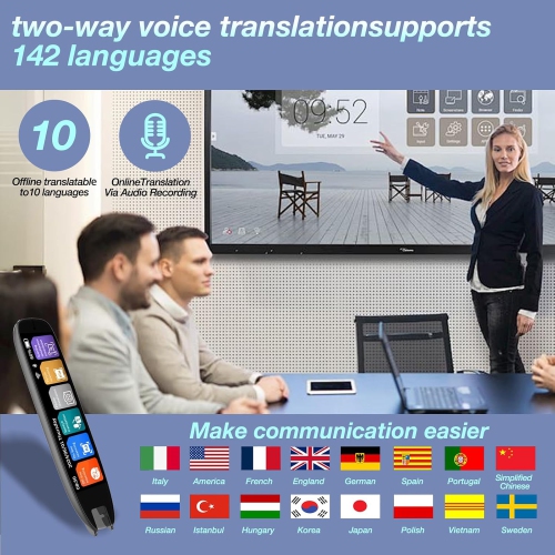 Balayage du stylo traducteur traduction multilingue Traduction hors ligne précise Prend en charge 142 langues Stylo de numérisation traduction hors