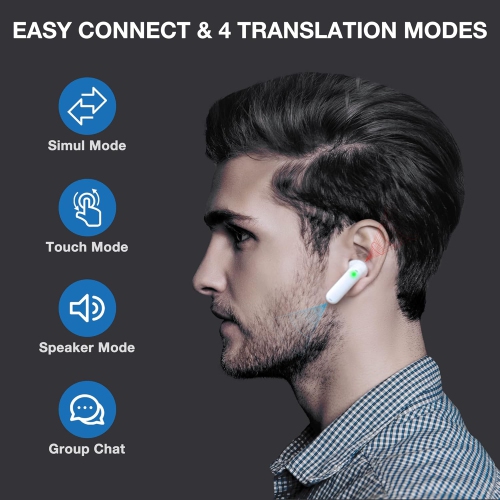 Translator device, earphone simultaneous translation, translator earplugs, with 40 languages, instant translator, fast response and revolutionary