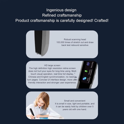 Stylo de traduction de langue, traduction intelligente prend en charge 112 langues, avec une fonction de balayage hors ligne, adapté aux voyages et à