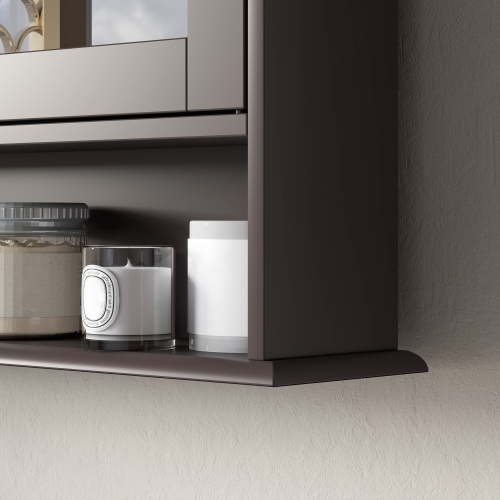 kleankin Medicine Cabinet, Wall-Mounted Bathroom Mirror Cabinet with Double Doors, Open Shelf, and Adjustable Shelf, Modern Bathroom Wall Cabinet,