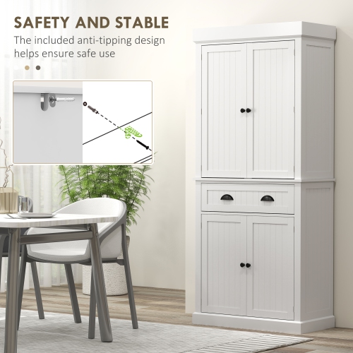 Armoire garde-manger de 71&nbsp;po de HOMCOM avec lampe à capteur de mouvement LED, garde-manger autonome avec 6 supports à épices, grande armoire de