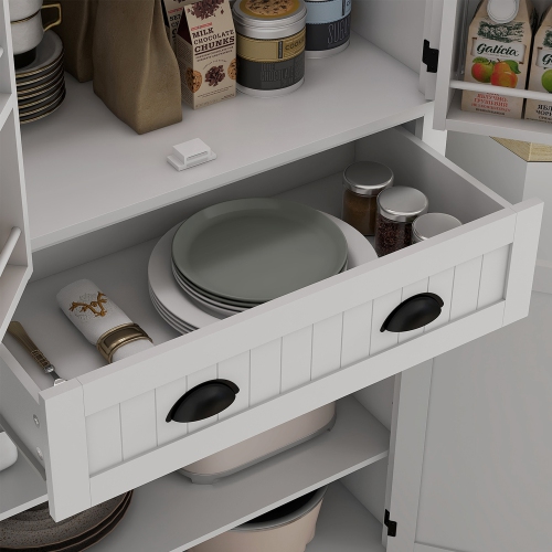 Armoire garde-manger de 71&nbsp;po de HOMCOM avec lampe à capteur de mouvement LED, garde-manger autonome avec 6 supports à épices, grande armoire de