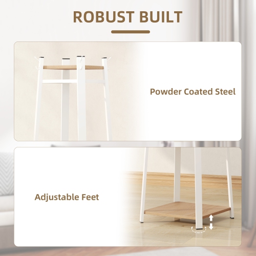 Support à vêtements avec rangement de HOMCOM, porte-vêtements autonome avec 8 crochets et tablette à 3 niveaux pour chambre, entrée, couloir, chêne