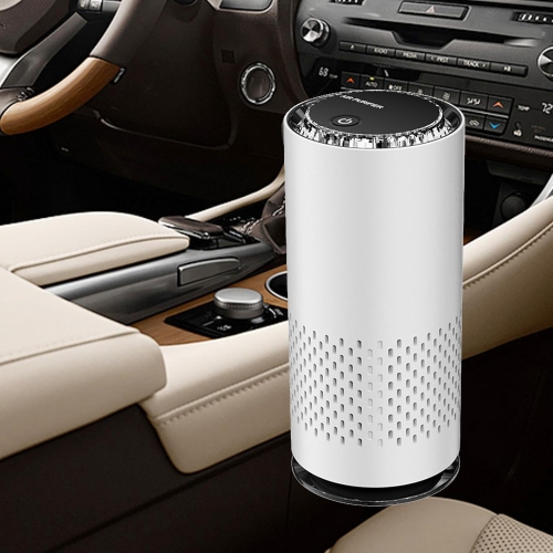 Mini air purifier plug and play compact low noise with colored light air purifier suitable for car, office and bedroom,
