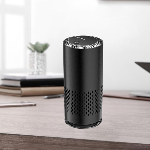 Mini air purifier plug and play compact low noise with colored light air purifier suitable for car, office and bedroom,