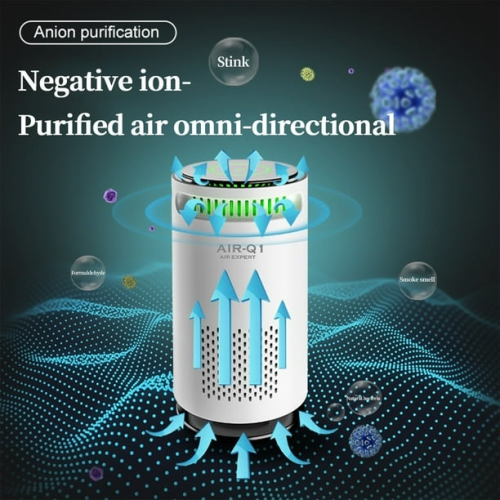 Car negative ion air purifier - removes formaldehyde, odor, sterilizes negative ions, ambient light, silent, suitable for use in the cab and office