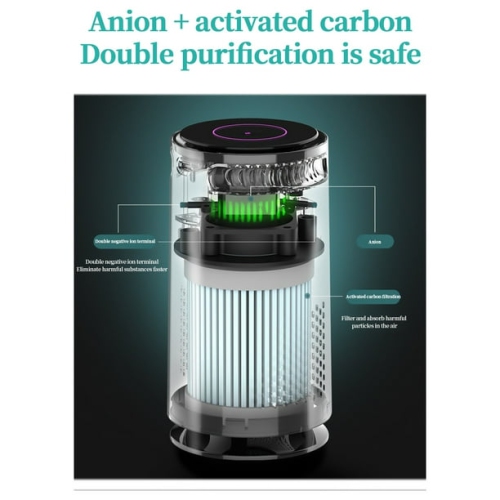 Car negative ion air purifier - removes formaldehyde, odor, sterilizes negative ions, ambient light, silent, suitable for use in the cab and office