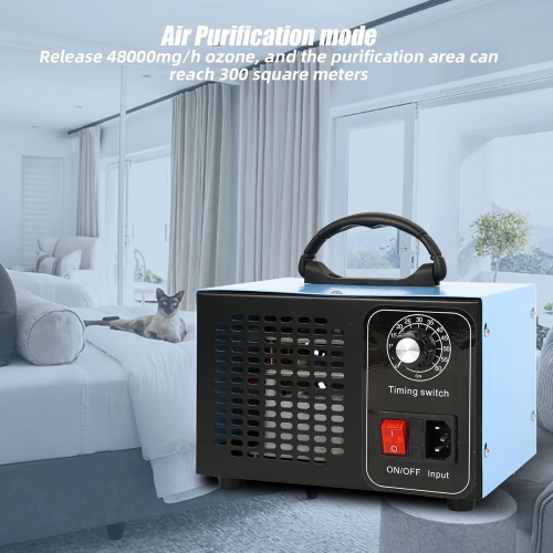 Générateur d'ozone portatif – 60 000 mg/h à haute efficacité | Convient aux sous-sols, hôtels, véhicules et fermes, purificateur d'air Home