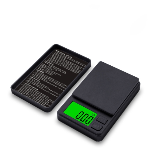 Digital Pocket Scale 1000g x 0.01g Portable Precision Gram Scale Jewelry Scale with Protective Cover, Debt LCD, 7 Units Leather Pins for Grain,
