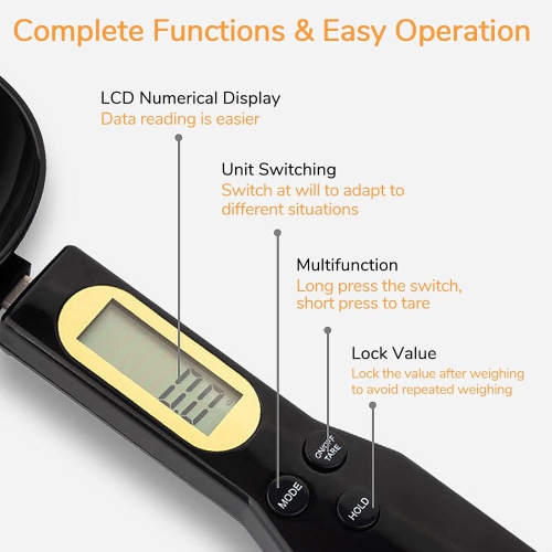 Digital Spoon Scale, Digital Kitchen Scale 500g/0.1g Kitchen Measuring Spoon Food Scale Digital Multi-function, Accurate LCD Display