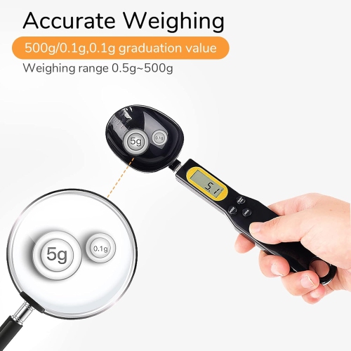 Digital Spoon Scale, Digital Kitchen Scale 500g/0.1g Kitchen Measuring Spoon Food Scale Digital Multi-function, Accurate LCD Display