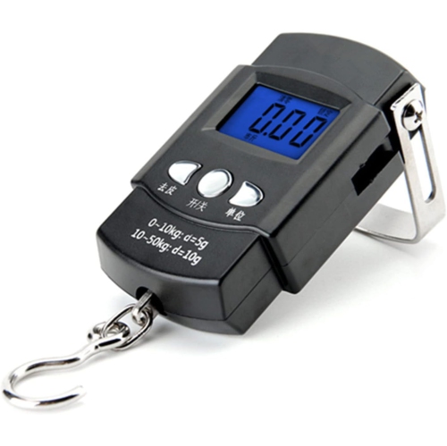 Fishing scale with clear display, portable handheld crane scale, compact finished product scale 50KG/10G)