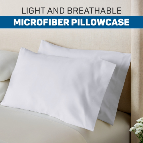 Canadian Linen 2 Pack Microfiber Pillow Cases, Standard Soft Brushed Microfiber Bed Pillow Covers Breathable, Fade Resistant Hypoallergenic Pillow