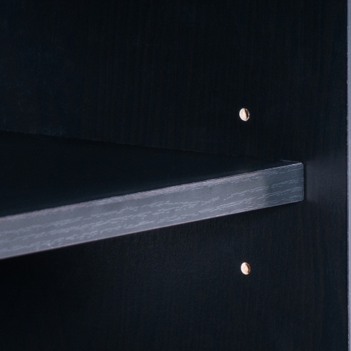 Meuble en bois Norio de Corliving pour téléviseur de 75&nbsp;po et moins avec tablettes de rangement ouvertes, console multimédia moderne pour le