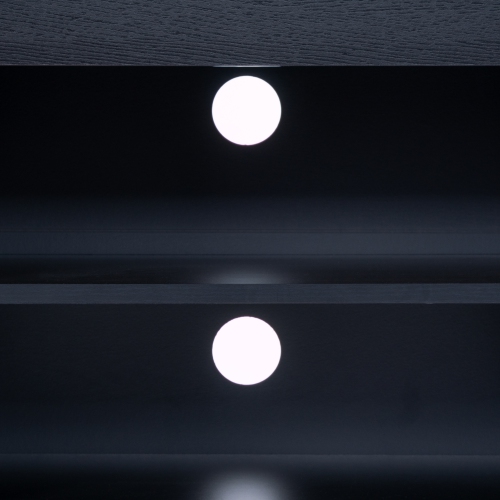 Meuble en bois Norio de Corliving pour téléviseur de 75&nbsp;po et moins avec tablettes de rangement ouvertes, console multimédia moderne pour le