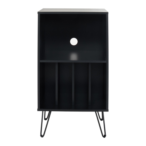 CorLiving Vintora Engineered Wood Record player Turntable Media Stand with Open Shelves