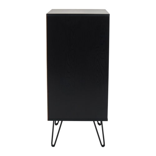 CorLiving Vintora Engineered Wood Record player Turntable Media Stand with Open Shelves