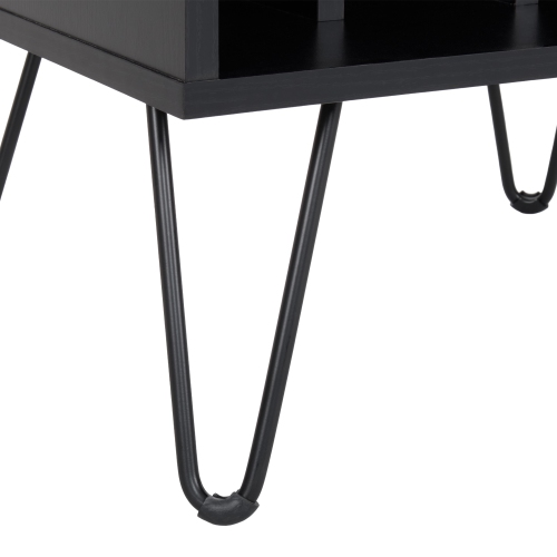 CorLiving Vintora Engineered Wood Record player Turntable Media Stand with Open Shelves