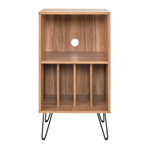 CorLiving Vintora Engineered Wood Record player Turntable Media Stand with Open Shelves