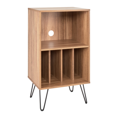 CorLiving Vintora Engineered Wood Record player Turntable Media Stand with Open Shelves