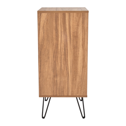 CorLiving Vintora Engineered Wood Record player Turntable Media Stand with Open Shelves