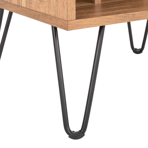 CorLiving Vintora Engineered Wood Record player Turntable Media Stand with Open Shelves