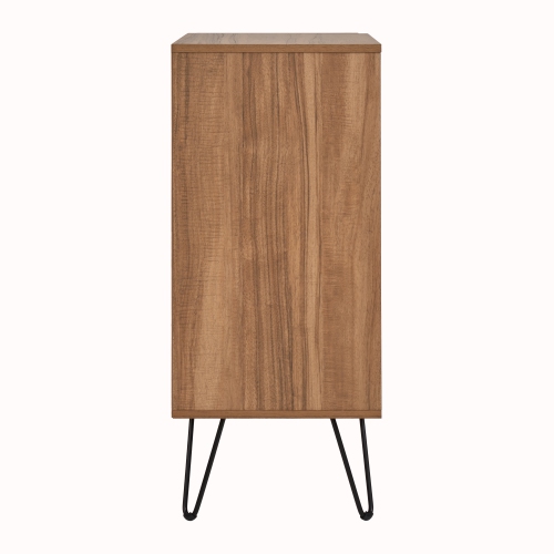 Grand tourne-disque en bois d'ingénierie Vintora de CorLiving avec tablettes ouvertes