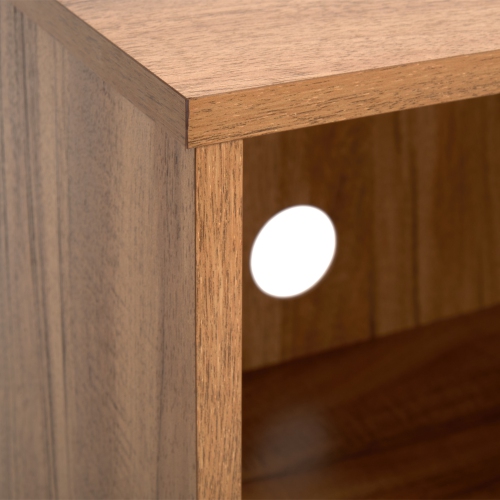 Grand tourne-disque en bois d'ingénierie Vintora de CorLiving avec tablettes ouvertes