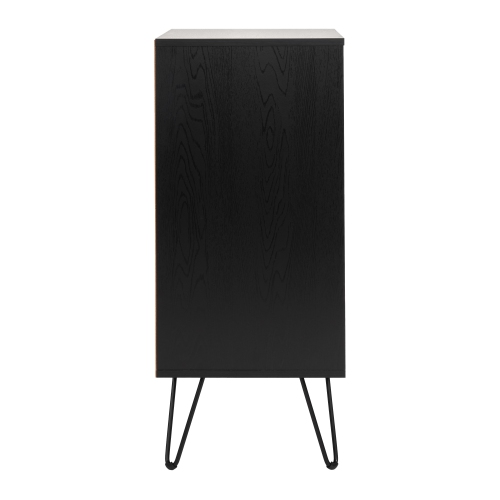 Grand tourne-disque en bois d'ingénierie Vintora de CorLiving avec tablettes ouvertes