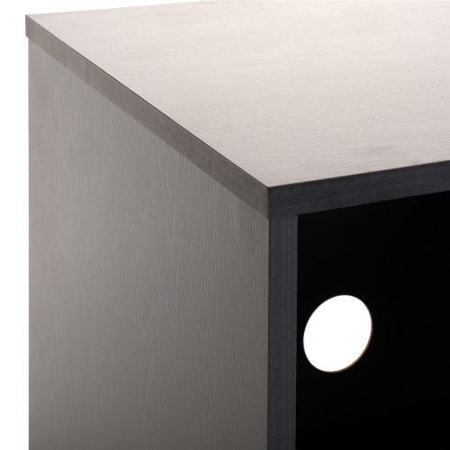 Grand tourne-disque en bois d'ingénierie Vintora de CorLiving avec tablettes ouvertes