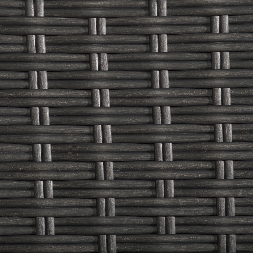 Table d'appoint carrée en osier de résine gris Solterra de CorLiving avec dessus en verre