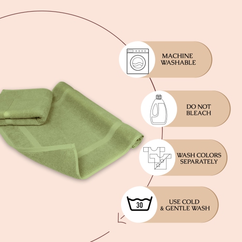 Tapis de bain Yukon en lin canadien, paq. 2, 20 x 34&nbsp;po, lavable, doux, séchage rapide, cadre photo, vert sauge