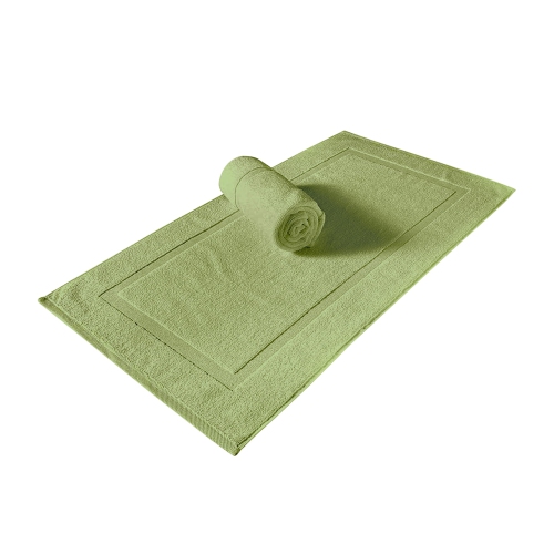 Tapis de bain Yukon en lin canadien, paq. 2, 20 x 34&nbsp;po, lavable, doux, séchage rapide, cadre photo, vert sauge