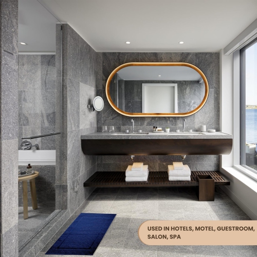 Tapis de bain Canadian Linen Yukon, léger, 20 x 34 po, séchage rapide, coton doux et absorbant, pour cadre photo de salle de bain, prune, paq. 2