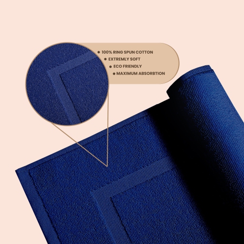 Tapis de bain Canadian Linen Yukon, léger, 20 x 34 po, séchage rapide, coton doux et absorbant, pour cadre photo de salle de bain, prune, paq. 2