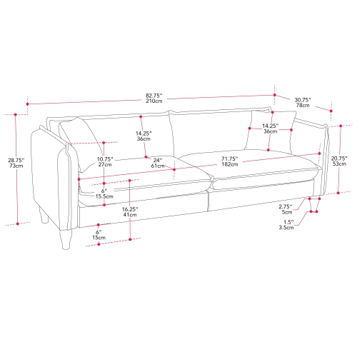 Amber & Emily Oliver Boucle Elegant Minimalist Sofa