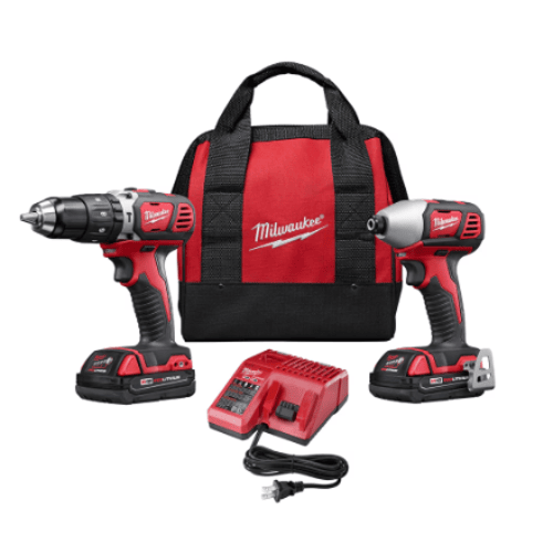 Milwaukee M18 18V Cordless Hammer Drill & Impact Driver Combo Kit – 2 Tools with 1.5Ah Batteries & Charger