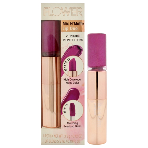 FLOWER BEAUTY  Mix N Matte Lip Duo - Ld5 Violet Vixen By for Women - 0.19 OZ Lipstick LOVE!!!