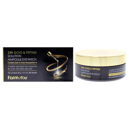 Image 1 de 3.. Eye Patch 24 K Gold et Peptide Perfect Ampoule de FarmStay pour femmes - Eye Patch 60 pièces