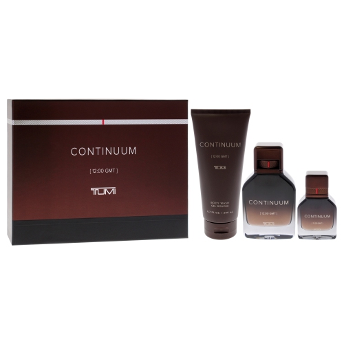 Continuum by Tumi for Men - 3 Pc Gift Set 3.4oz EDP Spray, 1oz EDP Spray, 6.7oz Body Wash